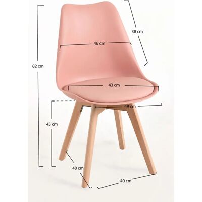 REGALOSMIGUEL Rosa Avellana Pack 2 Sillas Nórdicas - Silla REGALOSMIGUEL Rosa Avellana Pack 2 Sillas Nórdicas - Silla