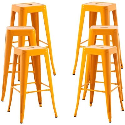 Modelo Miguel - Pack de 6 banquetas altas - Laranja açafrão - Banqueta Modelo Miguel - Pack de 6 banquetas altas - Laranja açafrão - Banqueta