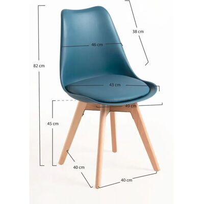 RegalosMiguel Pack 2 Sillas Estilo Nórdico de Plástico y Polipiel - Silla RegalosMiguel Pack 2 Sillas Estilo Nórdico de Plástico y Polipiel - Silla