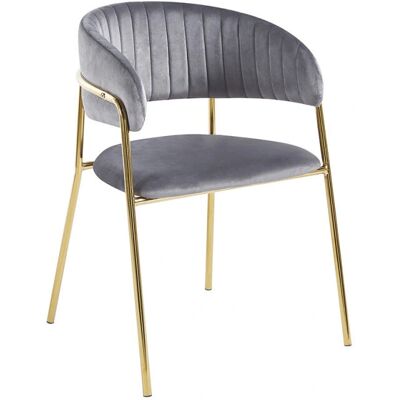Cadeira Moniel Golden Veludo Cinzento Escuro - Móveis de Jantar Cadeira Moniel Golden Veludo Cinzento Escuro - Móveis de Jantar