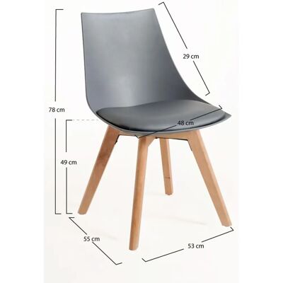 REGALOSMIGUEL Pack 2 Sillas Blok de Polipropileno y Polipiel - Silla de Comedor REGALOSMIGUEL Pack 2 Sillas Blok de Polipropileno y Polipiel - Silla de Comedor