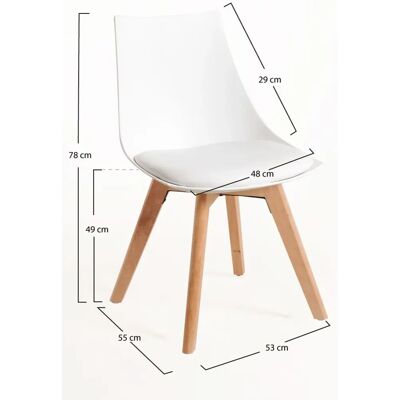 Regalos Miguel - Conjunto de 6 Cadeiras de Jantar Estilo Nórdico - Branco Regalos Miguel - Conjunto de 6 Cadeiras de Jantar Estilo Nórdico - Branco