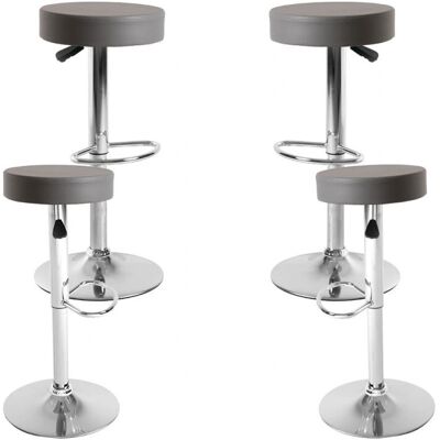 Conjunto de 4 Banquinhos Miguel - Couro Sintético - Aço - 83cm - 4 Peças Conjunto de 4 Banquinhos Miguel - Couro Sintético - Aço - 83cm - 4 Peças