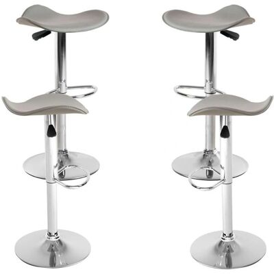 Conjunto de 4 banquetas altas Miguel - Assento em couro sintético - Estrutura em aço reforçado - 44cm de largura Conjunto de 4 banquetas altas Miguel - Assento em couro sintético - Estrutura em aço reforçado - 44cm de largura