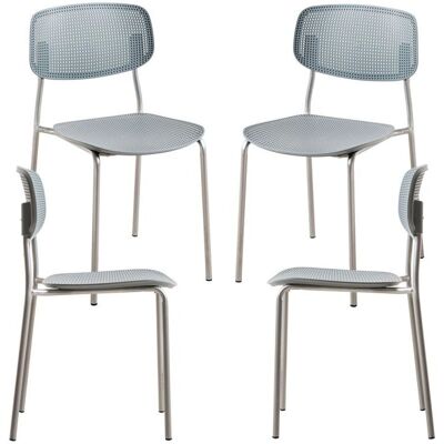 Conjunto de 4 Sillas de Comedor Grises Miguel - Modernas y Apilables Conjunto de 4 Sillas de Comedor Grises Miguel - Modernas y Apilables