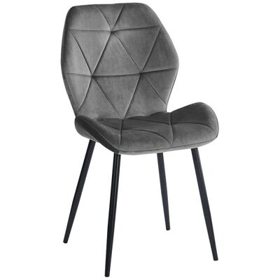 Cadeira de Veludo Sesel Miguel - Cinza escuro - Uso interno - 88cm Cadeira de Veludo Sesel Miguel - Cinza escuro - Uso interno - 88cm