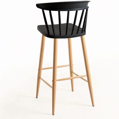 Miguel Miki Conjunto de 4 Banquetas de Plástico Pretas - Banqueta Miguel Miki Conjunto de 4 Banquetas de Plástico Pretas - Banqueta