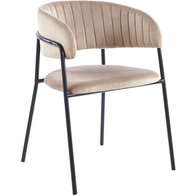 Cadeira de Jantar de Veludo Preto Miguel - Estilo Nórdico - 78cm Cadeira de Jantar de Veludo Preto Miguel - Estilo Nórdico - 78cm