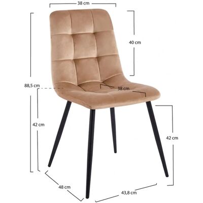 Cadeira Veludo Champagne - Estilo Nórdico - Apoia 120kg Cadeira Veludo Champagne - Estilo Nórdico - Apoia 120kg
