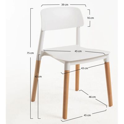 Cadeira Branca Estin Miguel - Estilo Nórdico - Uso Interno Cadeira Branca Estin Miguel - Estilo Nórdico - Uso Interno