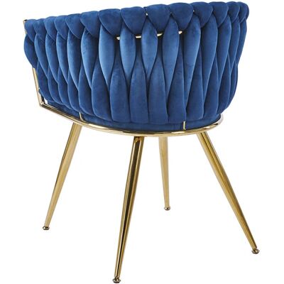 Cadeira Veludo Dourado Widny Golden - Sala de Jantar Nórdica - Azul Cadeira Veludo Dourado Widny Golden - Sala de Jantar Nórdica - Azul