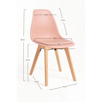 REGALOSMIGUEL Silla Dami Rosa - Estilo Nórdico REGALOSMIGUEL Silla Dami Rosa - Estilo Nórdico