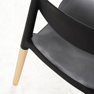 Miguel Estin Estilo Escandinavo Preto - Conjunto de 2 Cadeiras Miguel Estin Estilo Escandinavo Preto - Conjunto de 2 Cadeiras
