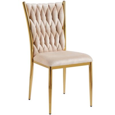 Silla de comedor terciopelo beige Miguel - Estilo nórdico Silla de comedor terciopelo beige Miguel - Estilo nórdico