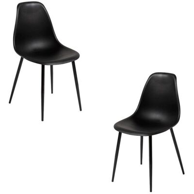 Regalos Miguel - Pack de 2 Cadeiras Mykle Total - Preto - Cadeiras de jantar Regalos Miguel - Pack de 2 Cadeiras Mykle Total - Preto - Cadeiras de jantar