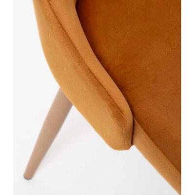Cadeira Veludo Amarelo Stoik Wood - Interiores - Miguel Cadeira Veludo Amarelo Stoik Wood - Interiores - Miguel