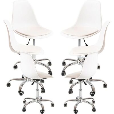 Conjunto 6 Cadeiras Dami Office Brancas - Miguel Conjunto 6 Cadeiras Dami Office Brancas - Miguel