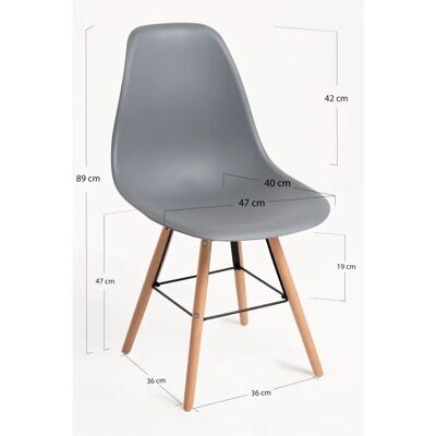 Cadeira Cinza Miguel - Estilo Nórdico - 89cm Altura - Assento 40cm - Apoio 120kg - Interno Cadeira Cinza Miguel - Estilo Nórdico - 89cm Altura - Assento 40cm - Apoio 120kg - Interno