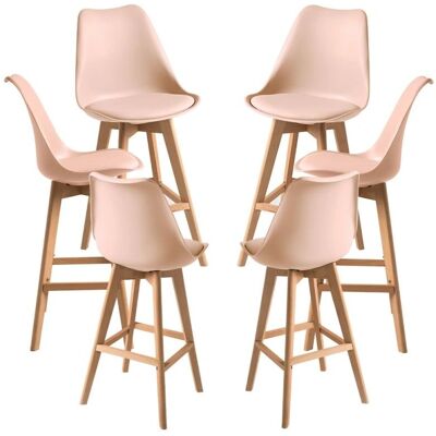 Miguel Conjunto de 6 banquetas - Estilo Nórdico - Uso interno Miguel Conjunto de 6 banquetas - Estilo Nórdico - Uso interno