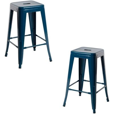 Pacote 2 bancos Miguel - Azul Petróleo - Aço Reforçado - 65cm de Altura Pacote 2 bancos Miguel - Azul Petróleo - Aço Reforçado - 65cm de Altura