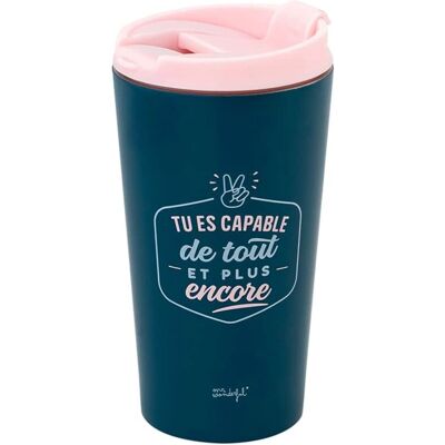 Mug thermique en acier inoxydable Mr. Wonderful - Vert/Rose - 370 ml Mug thermique en acier inoxydable Mr. Wonderful - Vert/Rose - 370 ml
