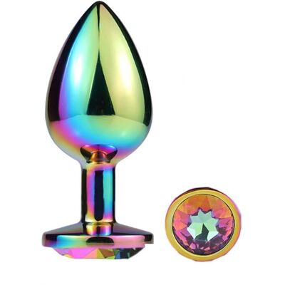 Plug Anale in Metallo Arcobaleno Unisex - 4cm - Plug Anale Plug Anale in Metallo Arcobaleno Unisex - 4cm - Plug Anale