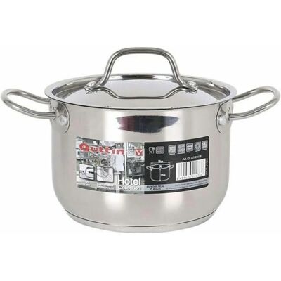 Quttin Pentola in Acciaio Inox con Coperchio - 38 cm, Grigia - Pentole Quttin Pentola in Acciaio Inox con Coperchio - 38 cm, Grigia - Pentole