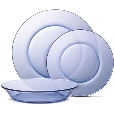 Vajilla Duralex Lys Marine Vidrio 12 Piezas - Juego de Platos Vajilla Duralex Lys Marine Vidrio 12 Piezas - Juego de Platos