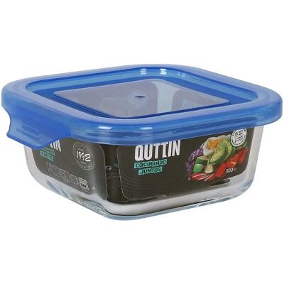 Quttin Bleu Carré 12x12x5,3 cm 300 ml - Boîte à lunch Quttin Bleu Carré 12x12x5,3 cm 300 ml - Boîte à lunch