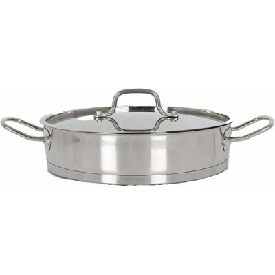 Casserole en acier avec couvercle en verre Quttin 2,2 L - Ø 24 cm Casserole en acier avec couvercle en verre Quttin 2,2 L - Ø 24 cm
