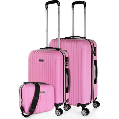 Ensemble de Valises Rigid en ABS Rose - ITACA - Publicité Ensemble de Valises Rigid en ABS Rose - ITACA - Publicité