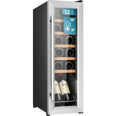 Geladeira de vinho CECOTEC GrandSommelier 1250 - Compressor, 12 Garrafas, Preto Geladeira de vinho CECOTEC GrandSommelier 1250 - Compressor, 12 Garrafas, Preto
