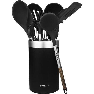 Juego de Utensilios CECOTEC Polka Excellence Force - 9 piezas, Aluminio, Negro Juego de Utensilios CECOTEC Polka Excellence Force - 9 piezas, Aluminio, Negro