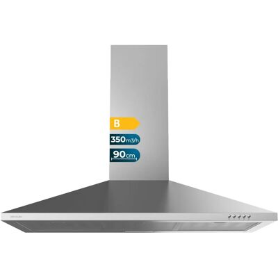 Campana Extractora Inox 90cm Cecotec - 350m3/h - 3 Niveles Campana Extractora Inox 90cm Cecotec - 350m3/h - 3 Niveles