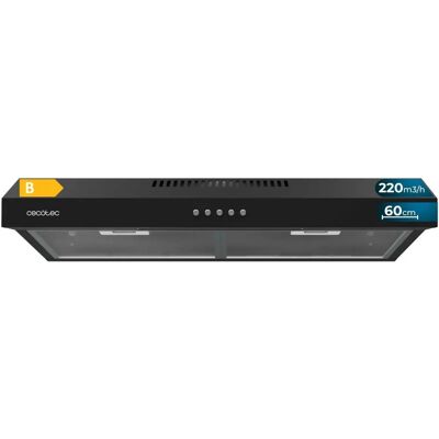 Svart Kolfilterfläkt Cecotec - 60cm, 220m3/h, 70W, B-klass Svart Kolfilterfläkt Cecotec - 60cm, 220m3/h, 70W, B-klass