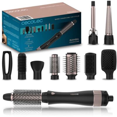 Cecotec Bamba CeramicCare 10en1 Styler - Negro, Rosa Cecotec Bamba CeramicCare 10en1 Styler - Negro, Rosa