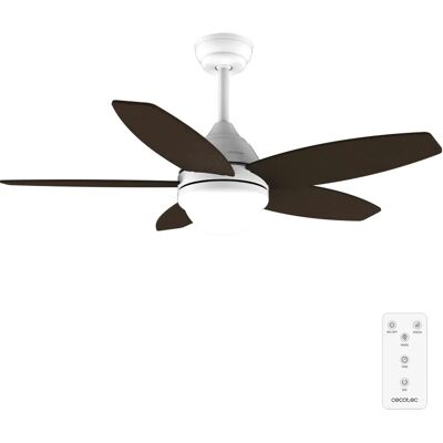 Cecotec EnergySilence Aero 4200 - Blanc & Bois Foncé - Ventilateur de plafond avec lumière Cecotec EnergySilence Aero 4200 - Blanc & Bois Foncé - Ventilateur de plafond avec lumière
