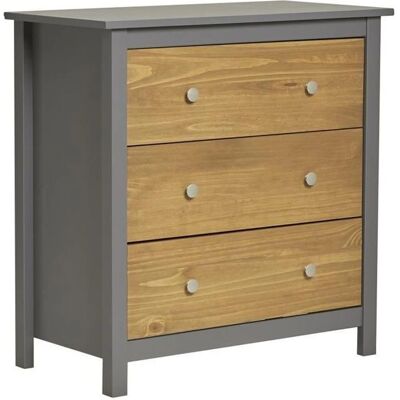 Somos Venta Online SL Bonnie 3 Tiroirs Gris - Commode - Publicité Somos Venta Online SL Bonnie 3 Tiroirs Gris - Commode - Publicité
