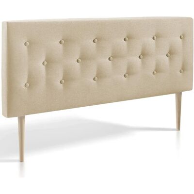 Somos Venta Online SL Tête de Lit Oslo - Tissu, Pieds en Bois, Fixation Murale - Tête de Lit - Publicité Somos Venta Online SL Tête de Lit Oslo - Tissu, Pieds en Bois, Fixation Murale - Tête de Lit - Publicité