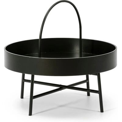 Vs Venta-stock Modello - Tavolino Rotondo in MDF Nero e Metallo Nero Opaco - 60cm Vs Venta-stock Modello - Tavolino Rotondo in MDF Nero e Metallo Nero Opaco - 60cm
