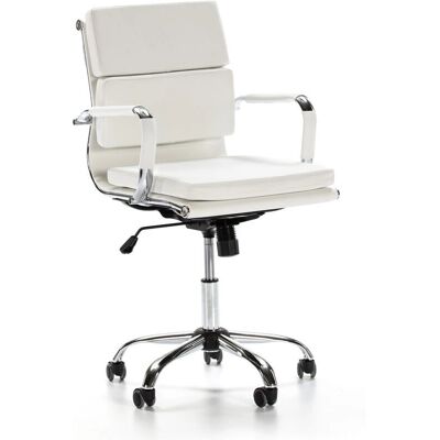 VS VENTA-STOCK Sedia Ufficio Bianca Pelle Sintetica Regolabile Ergonomica VS VENTA-STOCK Sedia Ufficio Bianca Pelle Sintetica Regolabile Ergonomica