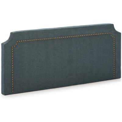 MARCKONFORT Kopfteil - 140x60cm Blau, Braune Knöpfe, 8cm Dick MARCKONFORT Kopfteil - 140x60cm Blau, Braune Knöpfe, 8cm Dick