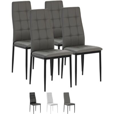 Vs Venta-stock - Ensemble de 4 chaises de salle à manger gris - Chaise enset - Publicité Vs Venta-stock - Ensemble de 4 chaises de salle à manger gris - Chaise enset - Publicité