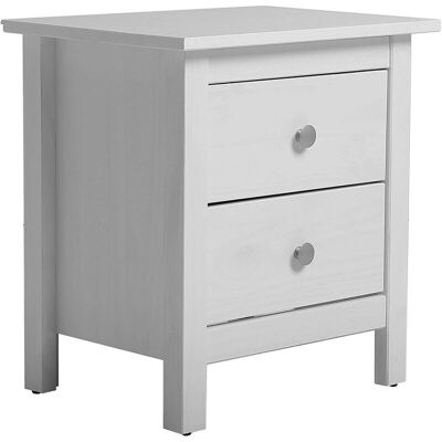 Vs Venta-stock - Comodino MARENA2 - Bianco - Legno di pino massiccio Vs Venta-stock - Comodino MARENA2 - Bianco - Legno di pino massiccio