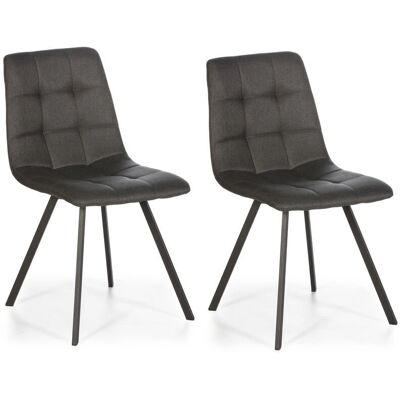 VS VENTA-STOCK Dunkelgraue Stoff Esstühle - Set aus 2 VS VENTA-STOCK Dunkelgraue Stoff Esstühle - Set aus 2