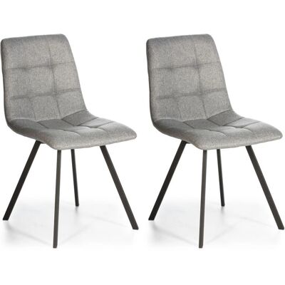 Vs Venta-stock Set aus 2 Essstühlen - Grau Stoff Vs Venta-stock Set aus 2 Essstühlen - Grau Stoff