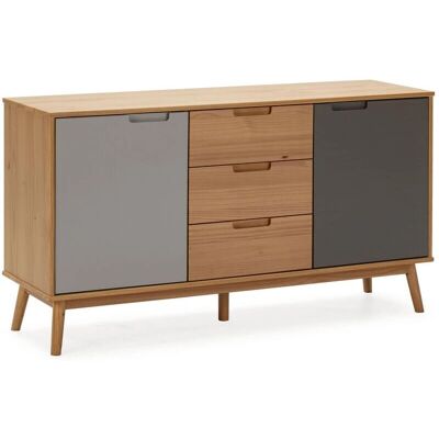 VS VENTA-STOCK Credenza Bruce - 3 Cajones, 2 Puertas, Madera Maciza VS VENTA-STOCK Credenza Bruce - 3 Cajones, 2 Puertas, Madera Maciza