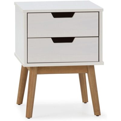 Vs Venta-stock Mesita de noche Blanca de Pino con 3 cajones - Mesita de noche Vs Venta-stock Mesita de noche Blanca de Pino con 3 cajones - Mesita de noche
