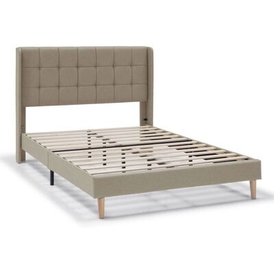 Vs Venta-stock Estructura de Cama Esther Beige 150x190 Vs Venta-stock Estructura de Cama Esther Beige 150x190