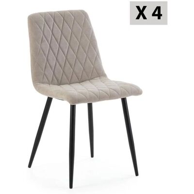VS VENTA-STOCK - Ensemble de 4 chaises beiges modernes - Publicité VS VENTA-STOCK - Ensemble de 4 chaises beiges modernes - Publicité